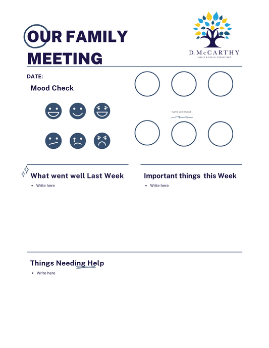 Family meeting template